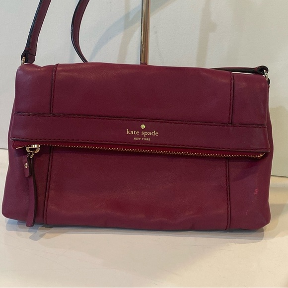 Kate Spade Fremont Place Julian Crossbody Bag - Red Plum Leather GUC - Picture 4 of 15